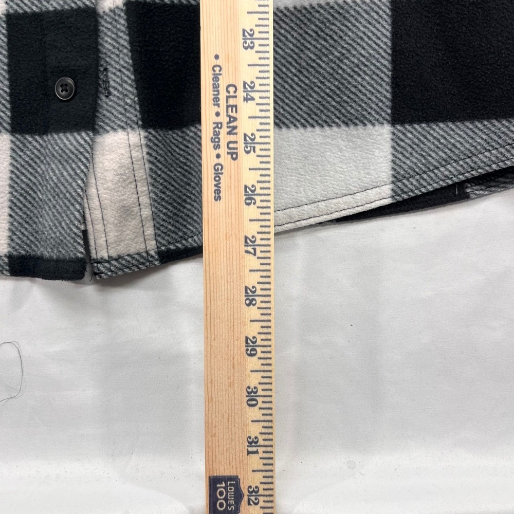 Wrangler‎ Authentics Mens Fleece Buffalo Plaid Shirt Jacket Black White Size M - Picture 5 of 7